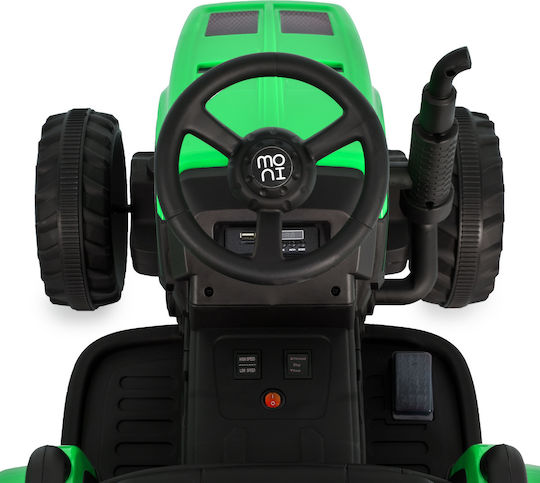 Kids 12V Electric Ride On Tractor with Trailer Dallas Green