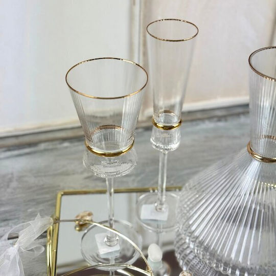 Faitakis Pack Wine Glasses for Wedding made of Glass Gold 1pcs
