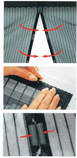 Sidirela Pet Friendly Door Mosquito Net with Velcro with Magnetic Clasp Black 220x140cm 291E3453
