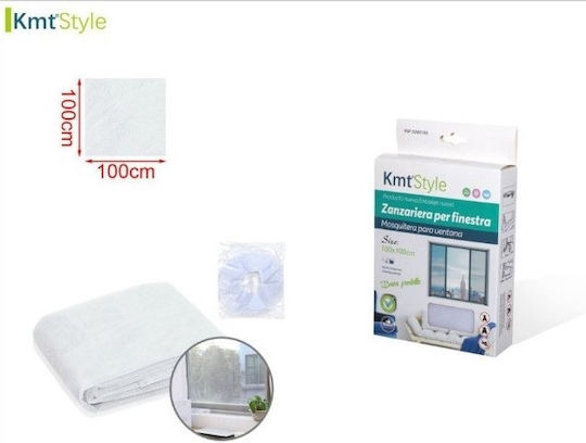 Mosquito Net Window with Velcro Fixed White 100x100cm