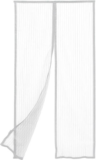 Vibac Plasă De Țânțari Potrivită Pentru Animale De Companie Ușa Cu Scai Stabilă Din Poliester Albă 200x60cm