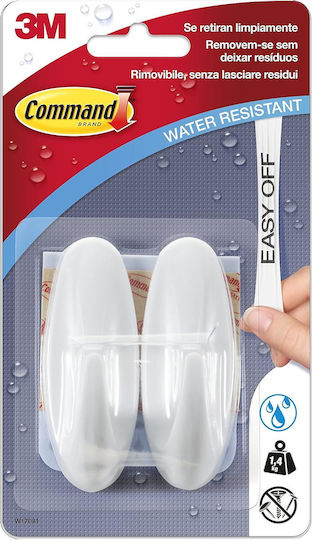 3M Command 17081 Cremăstrașuri cu autocolant Plastice Albe 2buc