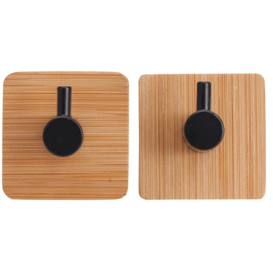 Bamboo Hooks Square Set of 2 Pcs W7991s-2p 4.5x4.5x2.8cm Viosarp
