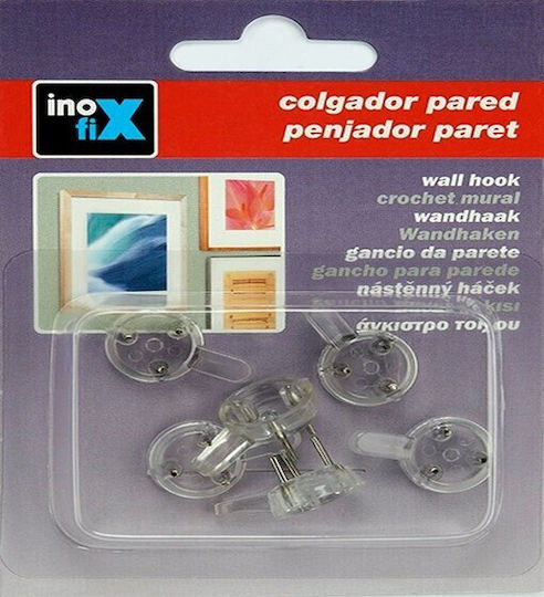 Inofix 3001-2 Κρεμαστράκια 3 Θέσεων με Αυτοκόλλητο Πλαστικά Λευκά 6τμχ