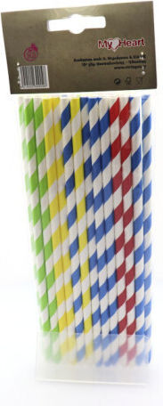 My Heart Straws Paper Multicolored 25pcs
