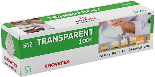 Novatex Σακούλα Κορνέ Ζαχαροπλαστικής Μιας Χρήσης Πλαστική 100τμχ 04-687