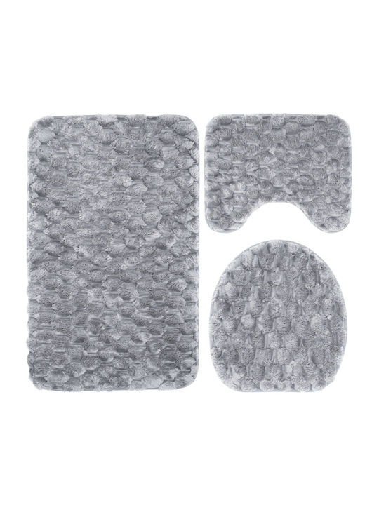 Antiderapant Set Covorașe de Baie Microfibra Toaletă LightGreyRug1 Lightgreyrug1 35x35buc 3buc
