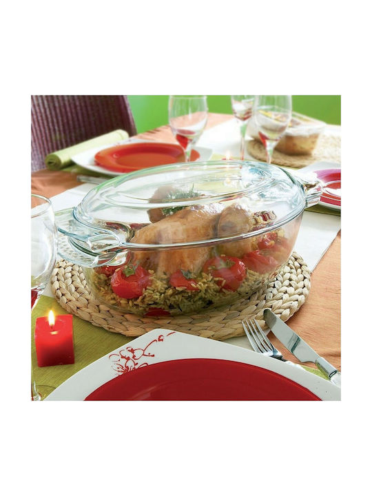 Pyrex Dutch Oven Oval Glass with Glass Lid 38x22cm 1pcs