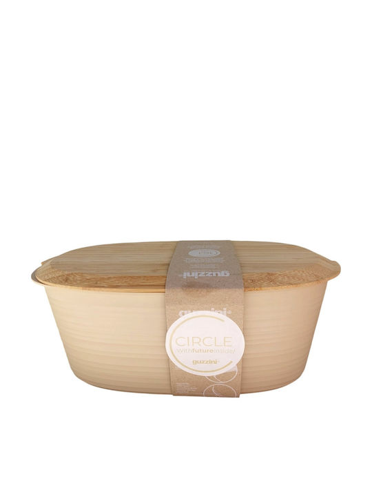 Guzzini Tierra Bread Box with Lid Plastic Beige 31.5x16.5x12.9cm