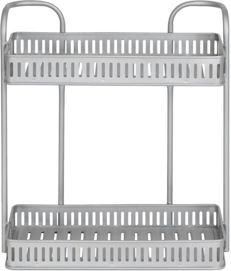 Viosarp Μεταλλική Εταζέρα Γκρι Π36.5xΜ16xΥ40.5cm