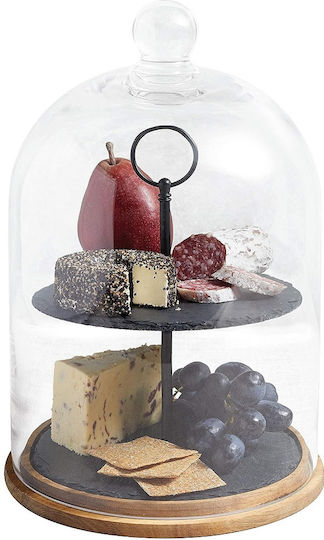 Kitchen Craft Камък Етажерка 2 нива Черен Ø22xY31см 1бр