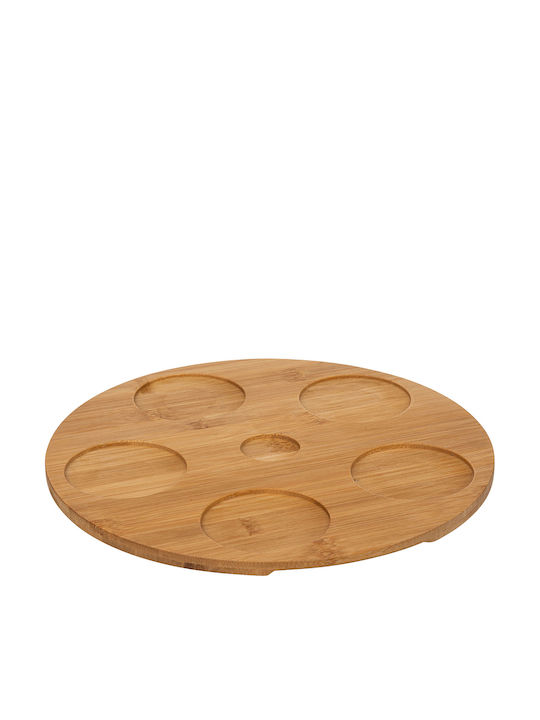 Atmosphera Ceramic Dessert Divided Serving Tray with 5 Positions Multicolour Ø28cmxY6cm 28x28x6cm