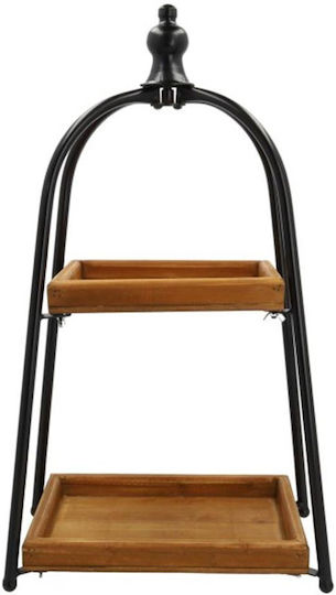 Atmosphera Hölzernes Etagere für Vorspeisen 2 Etagen Braun Ø53xY43cm P53xM40xY43cm Atmosphera Hölzernes Etagere für Vorspeisen 2 Etagen Braun Ø53xY43cm P53xM40xY43cm