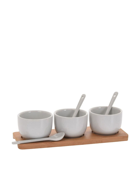 Excellent Houseware Porcelain Dessert Divided Serving Tray with 3 Slots Multicolour Ø6.5cmxY4.5cm 4.5x4.5x4.5cm 7pcs