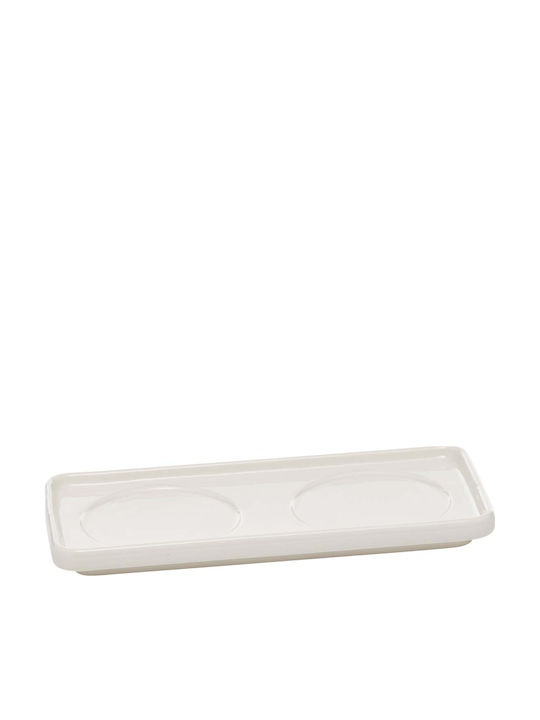 Atmosphera Nora Ορντεβιέρα 2 Θέσεων Λευκή Ø6.5xY6.5cm Π10xΜ6.5xΥ6.5cm 2τμχ