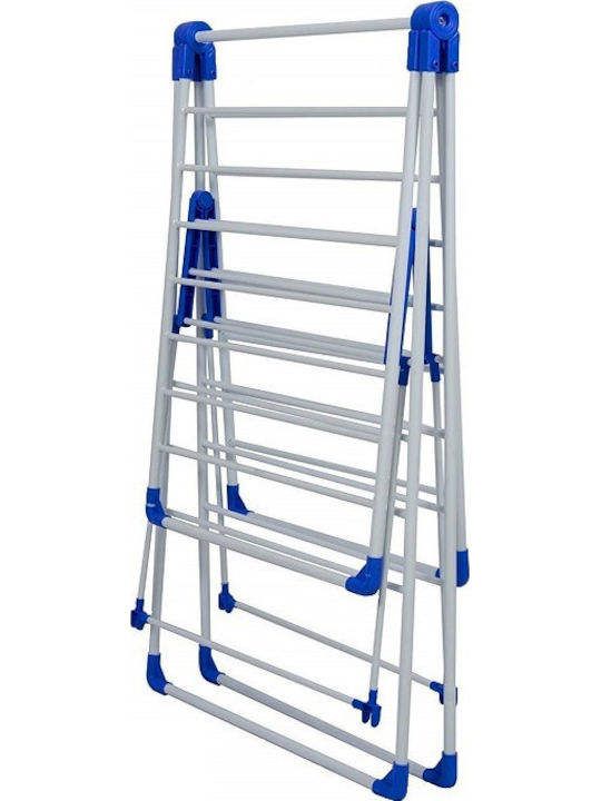 Folding Floor Clothes Drying Rack Metallic 135x60cm