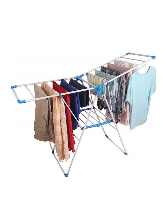 Folding Floor Clothes Drying Rack Metallic 135x60cm