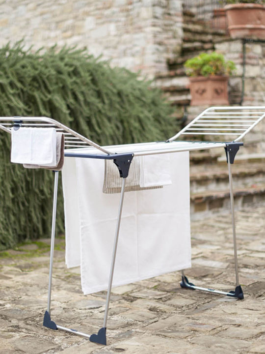 Gimi Mito Metallic Folding Floor Clothes Drying Rack with Hanging Length 20m