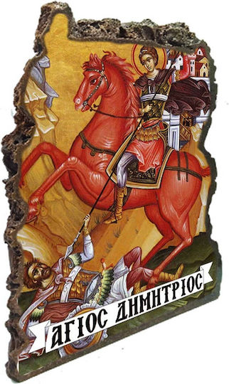 Heiligenikone Heiliger Demetrios – Tischplatte Künstlicher Stein 20cm
