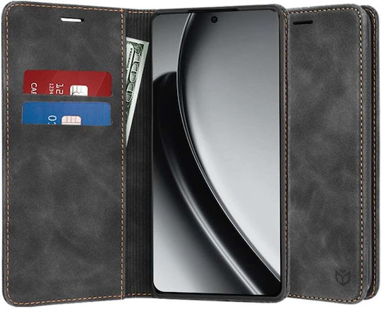 Wallet Piele artificială / Piele Negru (Realme GT 6)