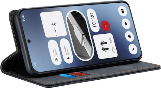 Wallet Piele artificială / Piele Negru (Nothing Phone 2a / 2a Plus)