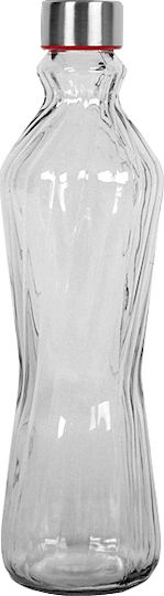 Sidirela Wave Bottle Water Glass with Screw Cap Transparent 1000ml