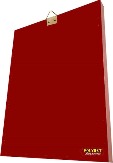 Holy Mary Guide – Classic Byzantine Saint Icon in Terracotta Red with 28cm Width