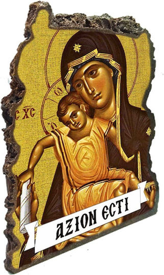 Saint Mary Icon Axion Esti – Table Artificial Stone 20cm