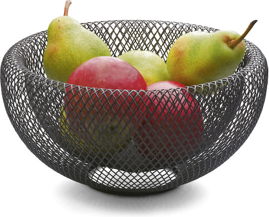 Philippi Mesh Φρουτιέρα Μεταλλική Μαύρη 25x25x13εκ.
