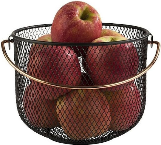APS Fruit Bowl Metallic Black 21x21x16.5cm