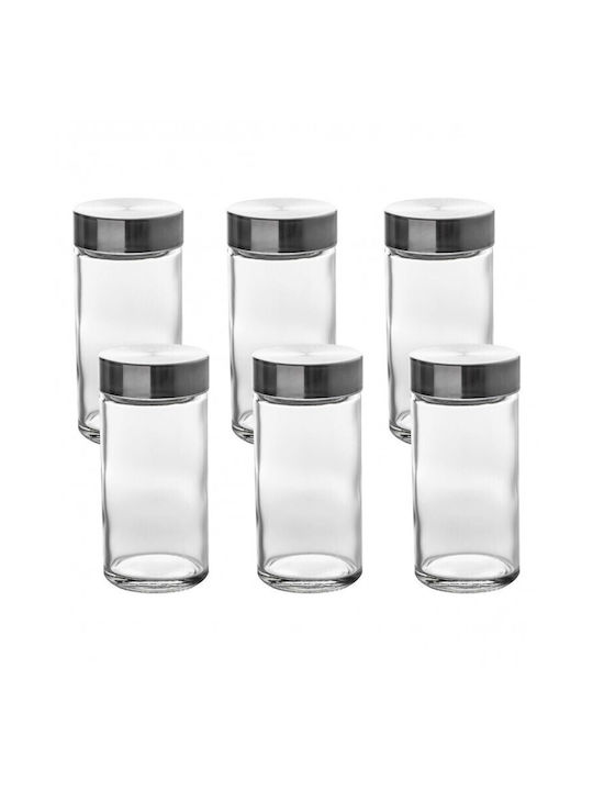 Click Spice Jar Glass Transparent 6pcs