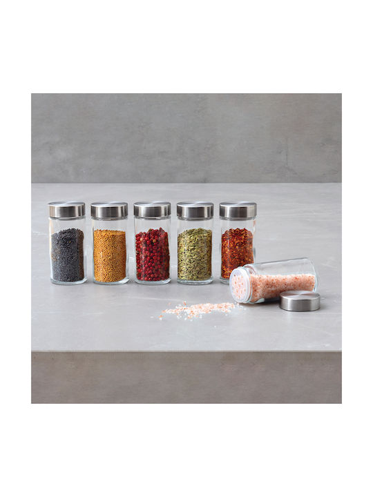 Click Spice Jar Glass Transparent 6pcs
