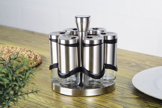 Berlinger Haus Inox Tabletop Rotating Spice Rack Silver 7pcs