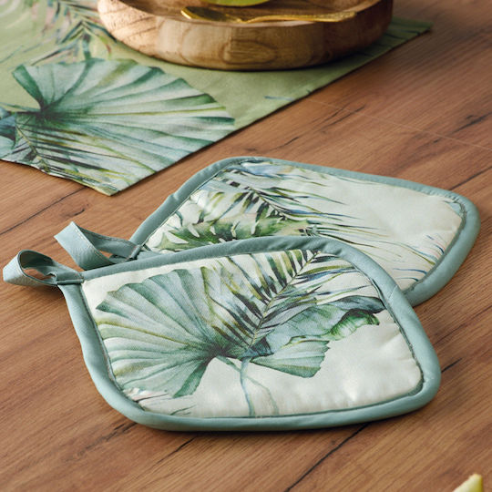 Kentia Palma Pot Holder Fabric Green 2pcs