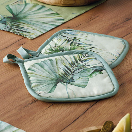 Kentia Palma Pot Holder Fabric Green 2pcs