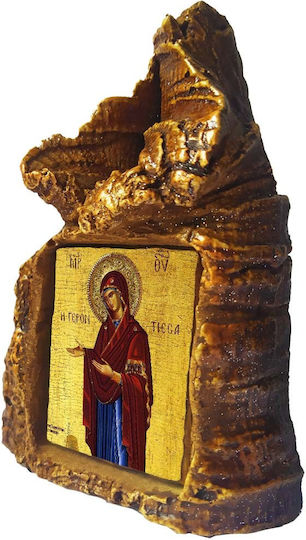 Icoană Fecioara Maria Călugăriță – Piatră de Masă Formă de Inimă 14cm