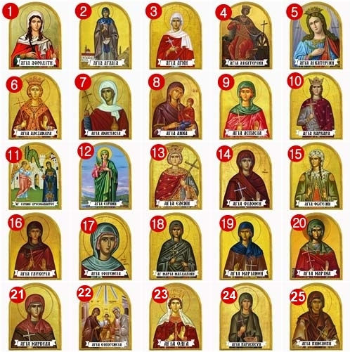 Saint Aphrodite and Theotokos Icons – Double Ceramic Icon Candle Holder 13cm