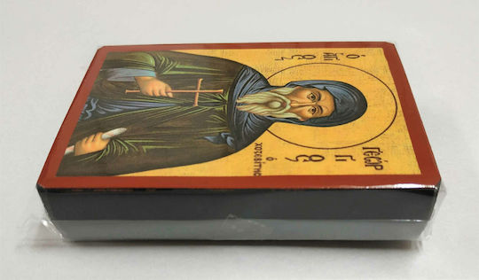 St. George The Hozebite Flat Paper Category Tal No 00 Dimensions 6.5cm X 9.5cm Wooden MDF S&k Byzantine Icons