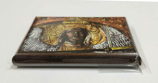 Archangel Michael Mandamadu Icon Framed Category Paper Krn No 00 Dimensions 6.5cm x 9.5cm Wooden MDF S&k Byzantine Icons