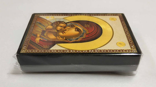 Holy Mary Christ the Sweet Kissing Icon Flat Image Gold Cornice Category Paper Xkl No 00 Dimensions 6.5cm x 9.5cm Wooden MDF S&k Byzantine Icons