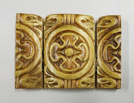 Holy Mary Christ the Teacher Iberian Triptych Paper Category Trypt No 00 Dimensions 10.0cm X 7.5cm Open Icon Wooden Icon Iroko S&k Byzantine Icons