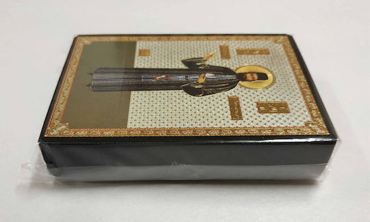 Saint Efraim New Martyr of Mount Amomon Full-Body Flat Icon Gold-Leaf Category Paper Xkl No 00 Dimensions 6.5cm x 9.5cm Wooden MDF S&k Byzantine Icons