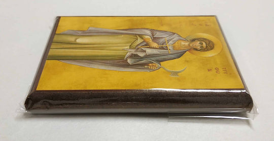Saint Tryphon Martyr Icon with Frame Category Paper Krn No 00 Dimensions 6.5cm x 9.5cm Wooden MDF S&k Byzantine Icons