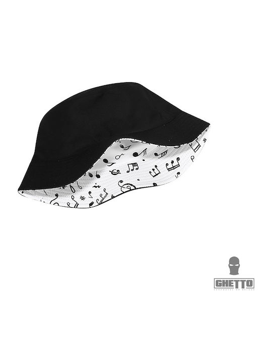 Double Υφασμάτινo Ανδρικό Καπέλο Στυλ Bucket Μαύρο