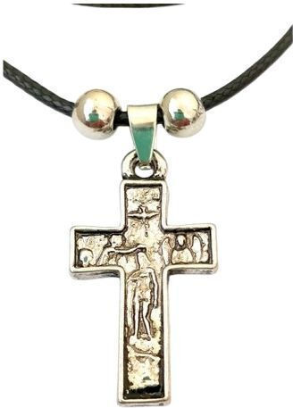 Doppelseitiger Anhänger Kreuz Hals Metallisch No.49