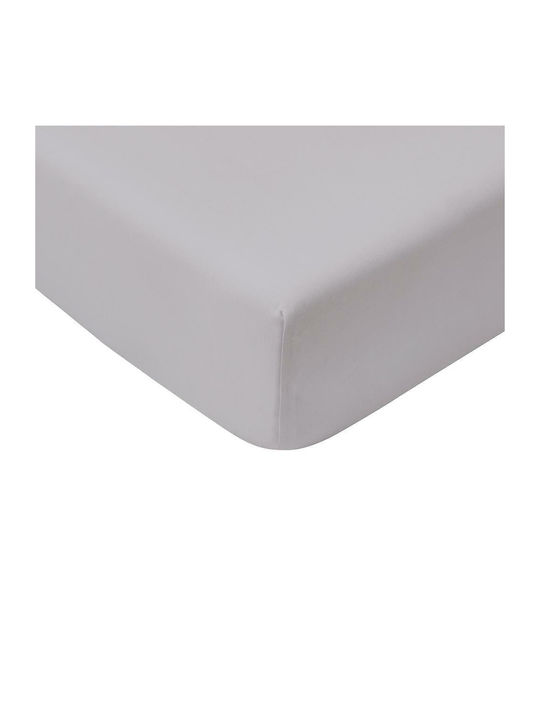 Amo La Casa Φανελένιο Κατωσέντονο Μονό Λάστιχο 100x200+35 Γκρι