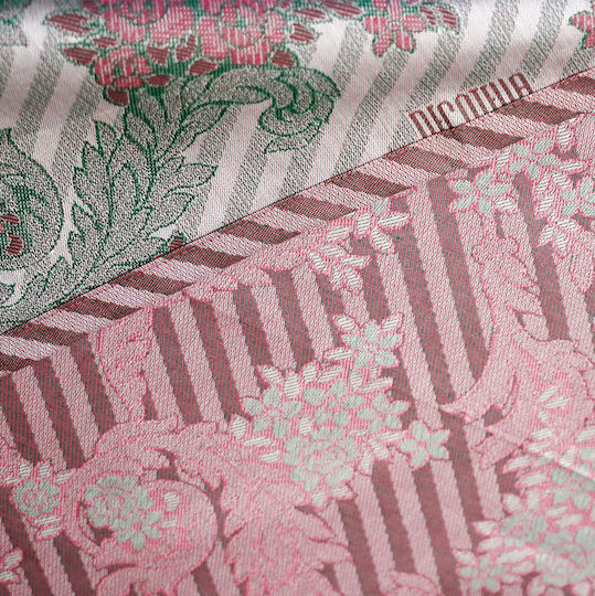 Decotelia Tischdecke Kariert 100x100 Rossabaroco Rosa-Grau Doppelter Oberfläche