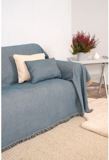 Naf Naf Highline Three-Seater Sofa Throw Chenille 180x300cm Blue