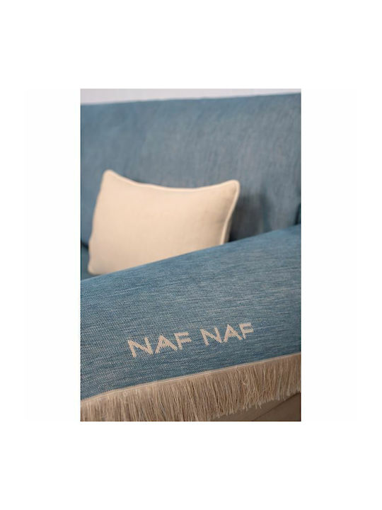 Naf Naf Highline Three-Seater Sofa Throw Chenille 180x300cm Blue