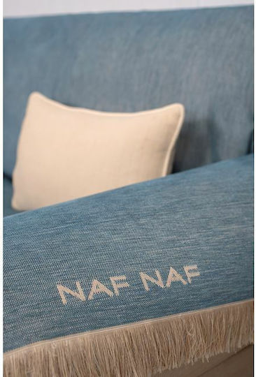 Naf Naf Highline Three-Seater Sofa Throw Chenille 180x300cm Blue
